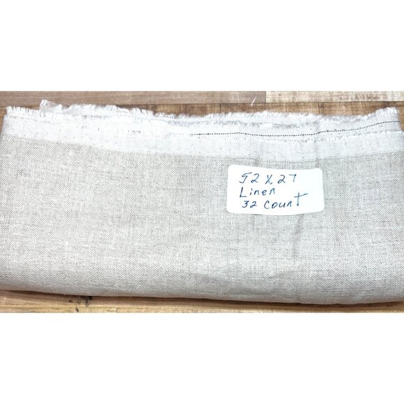 Linen Fabric 32 Count 52" X 27" Material Natural Craft Sewing - Picture 1 of 2